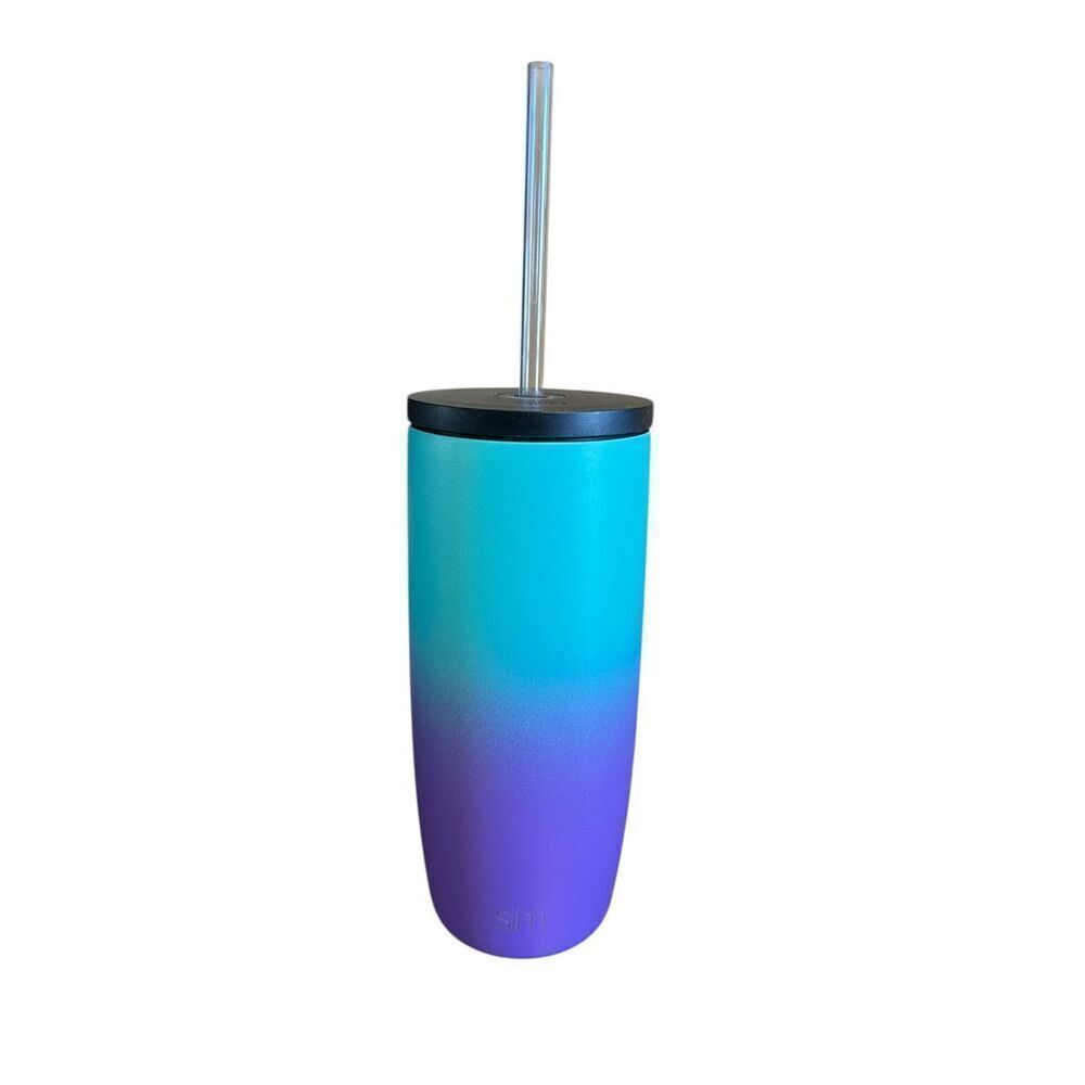Simple Modern 20oz Voyager Insulated Stainless Steel Tumbler Straw Tropical Seas